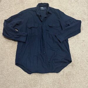 Size L super soft, new condition Polo by Ralph Lauren G.I. navy button up